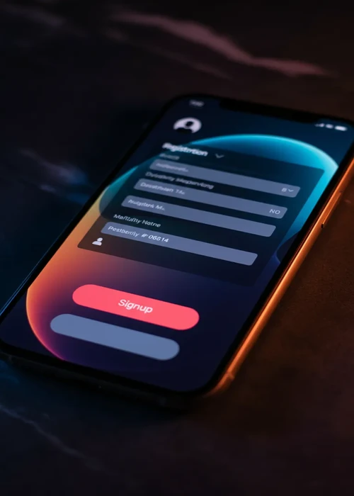 Mr Mega Casino's contemporary registration form, clearly displaying fields for secure username, password, and email account setup.